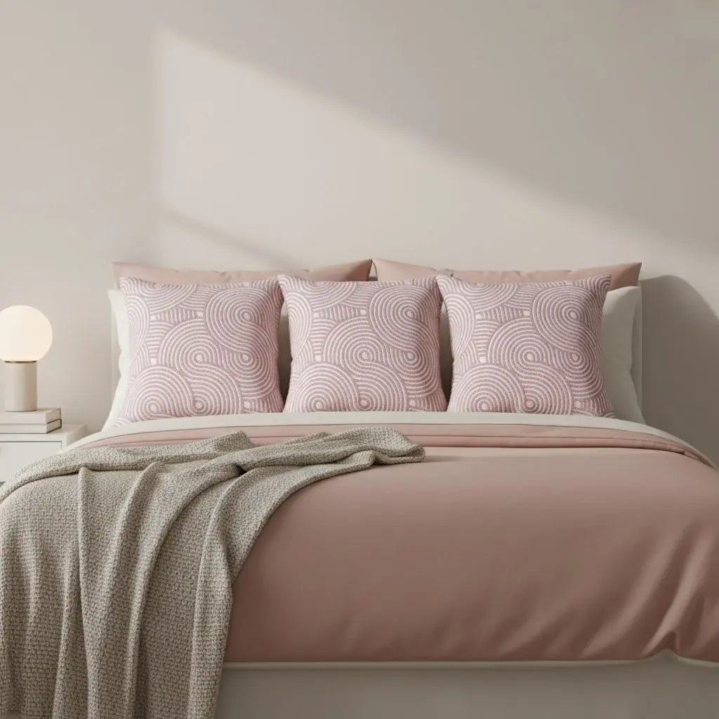 Lena Spiral Embroidered Cotton Pillow Covers