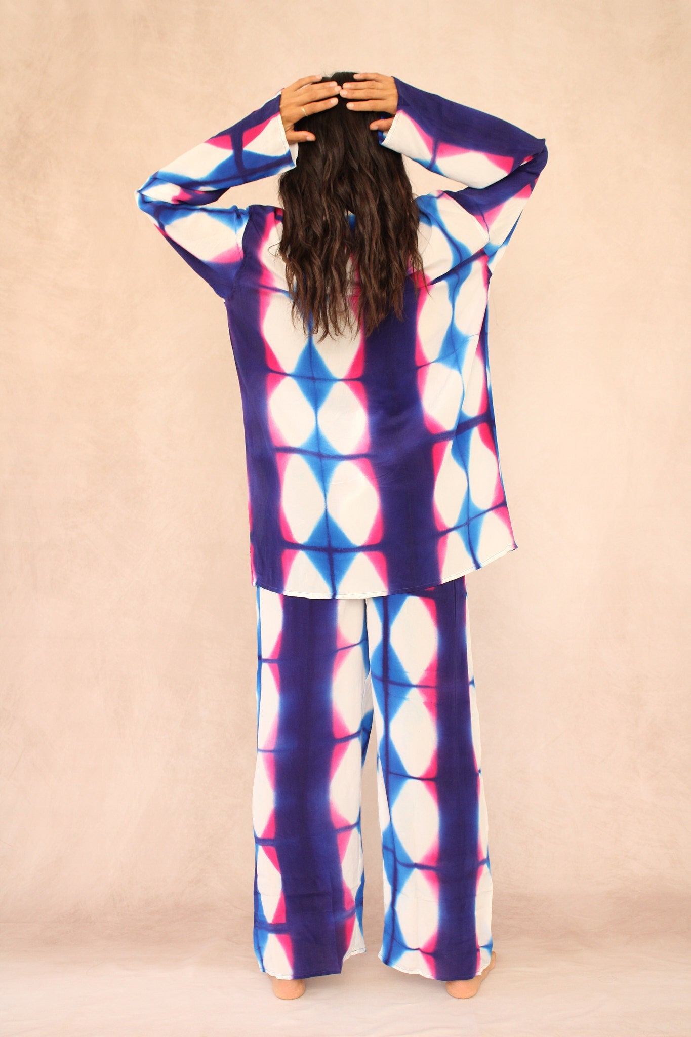 Blue Graphic Silk Set