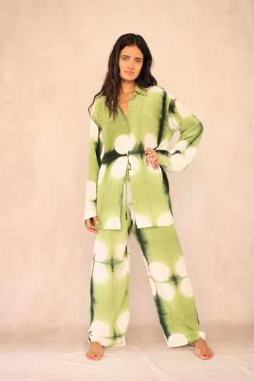 GREEN MOON SILK SET