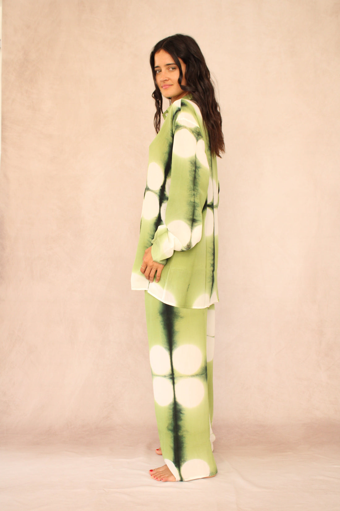 GREEN MOON SILK SET