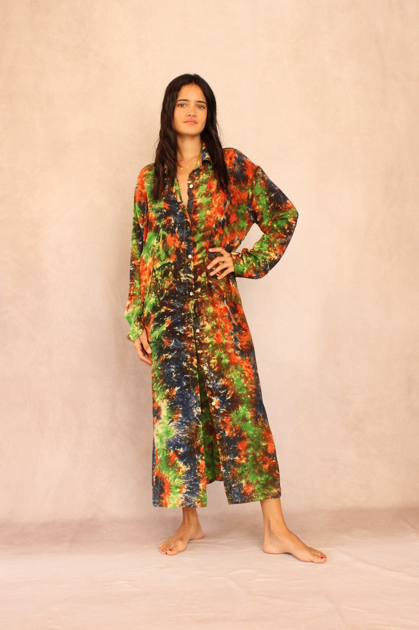 CALIFORNIA SILK SHIRT DRESS